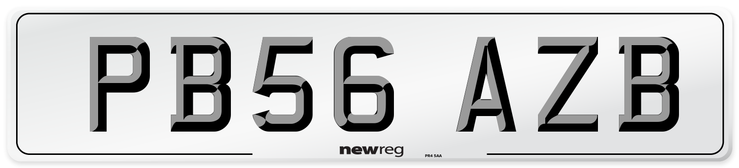 PB56 AZB Number Plate from New Reg